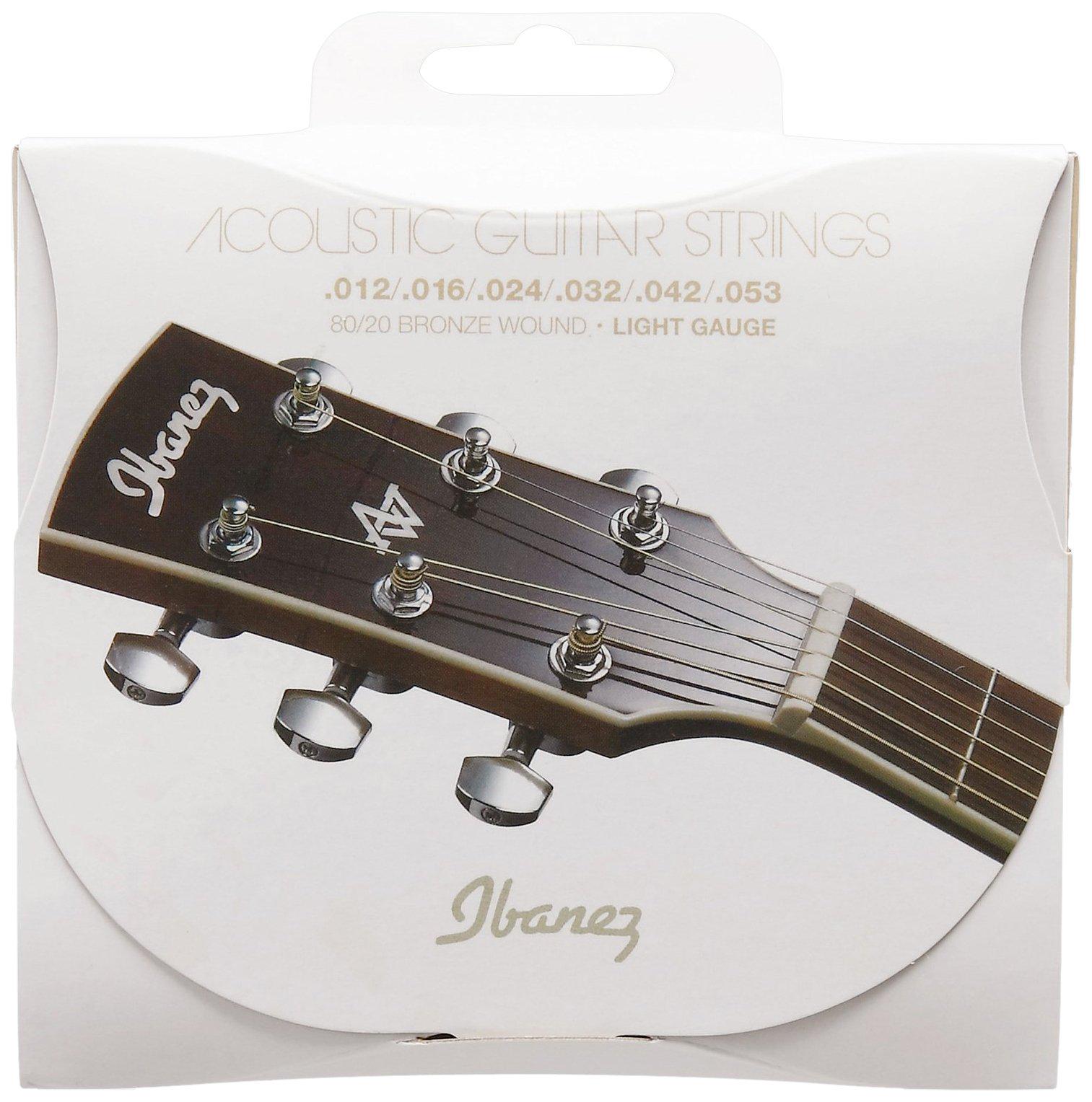 

Ibanez 80/20 Bronze Coated Strings for Acoustic Guitar, Light Gauge IACS6C