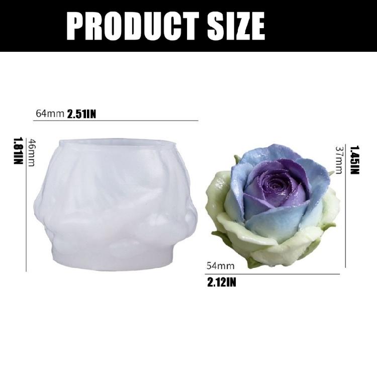 Rose Flower Design Silicone Candle Mold High Temperature Resistance Soap Chocolate Molds Baking Accessories