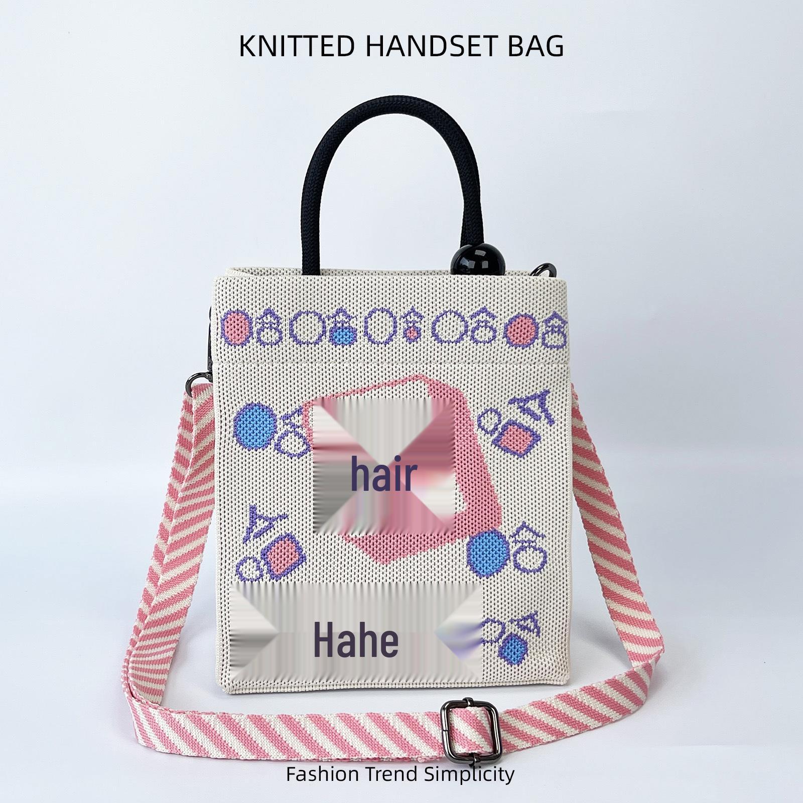 2024 Summer Cartoon Tote: Luxury, Fashionable, Knitted Crossbody Handbag for Women