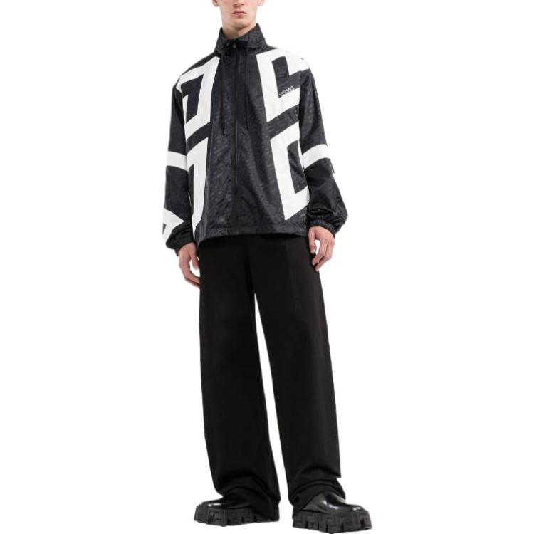 VERSACE Logo Printed Zip Up Jacket 10060331A04368-2B020