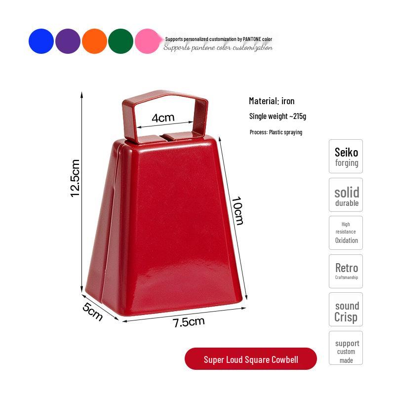 Three-Inch & Four-Inch Hand-Cranked Cowbells - 13 Colors, Perfect for Parties and Handicrafts