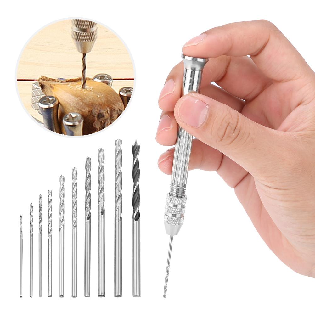 Mini Hand Drill Set Rotary Drilling Portable DIY Steel Wood Drill Jewelry Engravings Tools