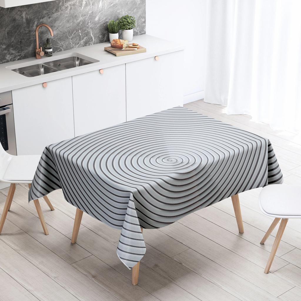 Abstract Ripple Tablecloth Home Decor Stain Resistant Waterproof Table Decoration Rectangular Kitchen Fireplace Tops