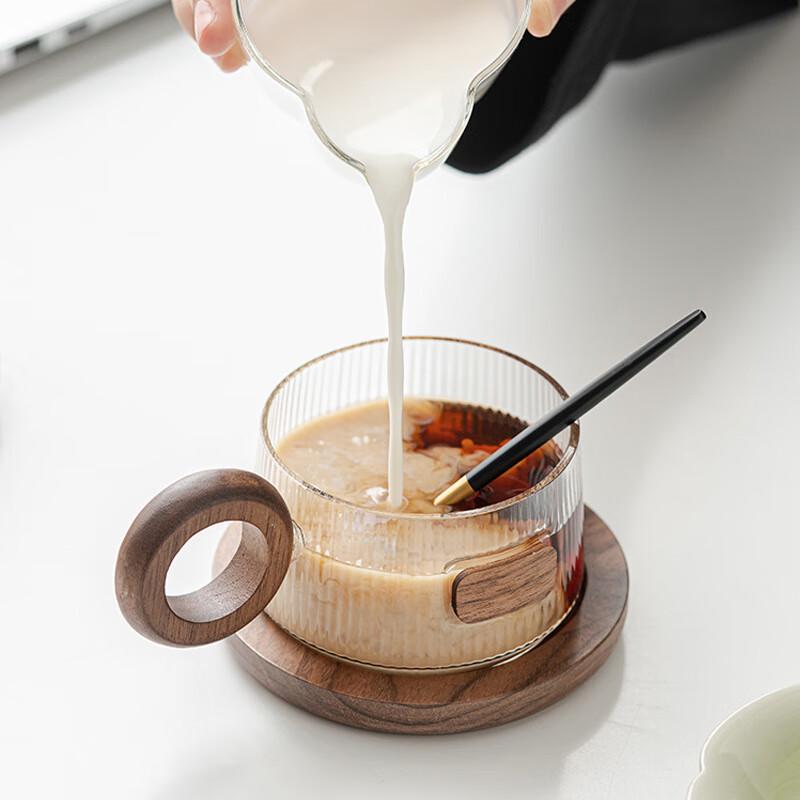 Changbaosen 250ml Glass Coffee Cup & Saucer Set