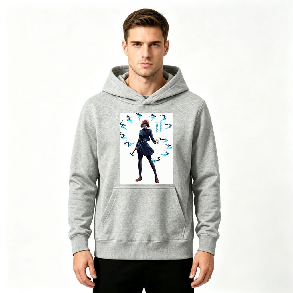 Men's Print Pullover Hoodie, Anime Character Nobara Printed Casual Long Sleeve Sweatshirt for Daily Wear