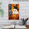 2D Flat, 1pc Halloween Welcome Cartoon Ghost Aluminum Sign, Front Door Welcome Plaque, Farmhouse Entry Wall, Halloween Party Backdrop, Cottage Porch