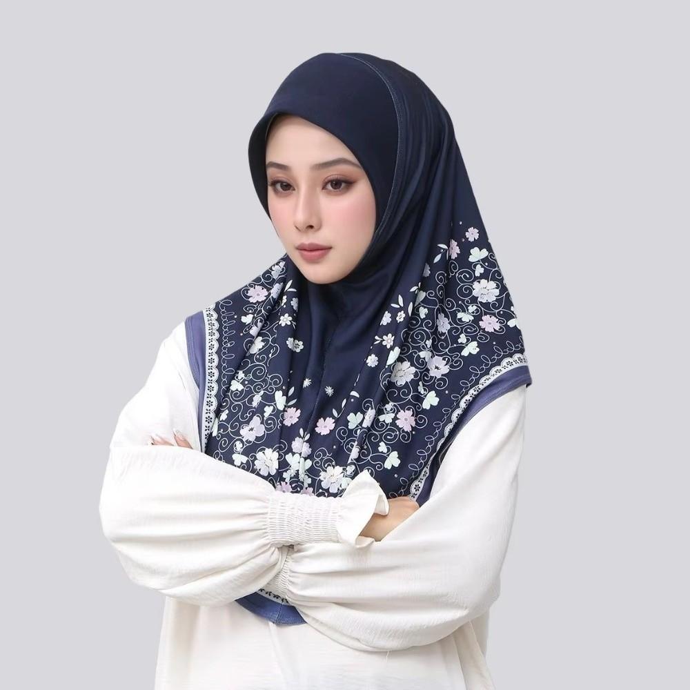Breathable Printed Arab Lady Headscarf Adjustable Hijab Head Wrap Women