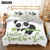 Lovely Cartoon Panda Bedding Sets 3D Printed Duvet Cover Set For Kids Girls 135x200 Bed Linen King Single Double Size Room Decor