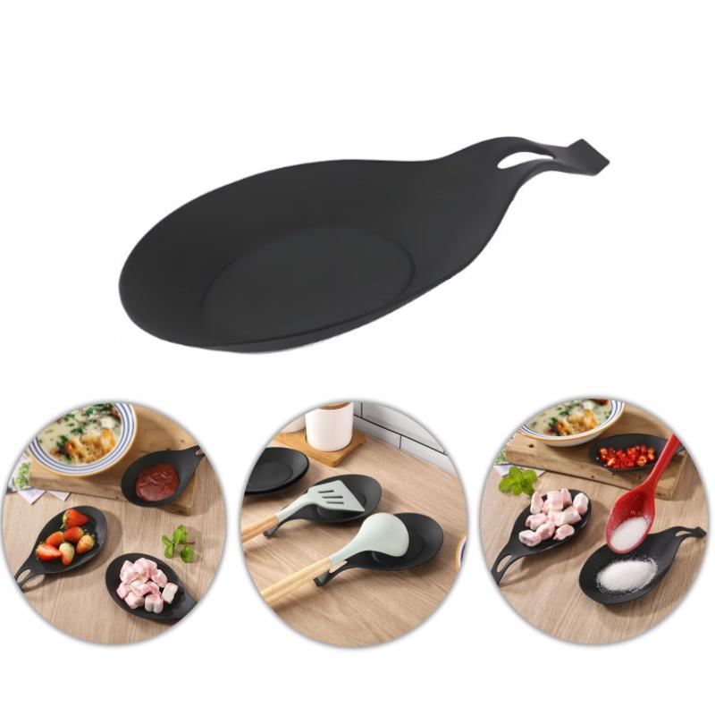 Spoon Rest, Silicone Heat-Insulating Spoon Rest, Spatula Holder, Heat-Resistant Cutlery Placemat Tray, Kitchen Tools