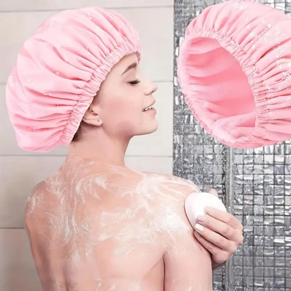 Reusable Anti Slip Shower Caps Washable Hair Drying Bonnet Elastic Band Bath Hair Hat Spa Salon
