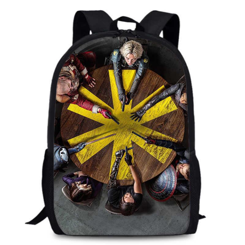 Thunderbolts Kids Durable Backpack 15in Large Capacity Oxford Schoolbag Anime