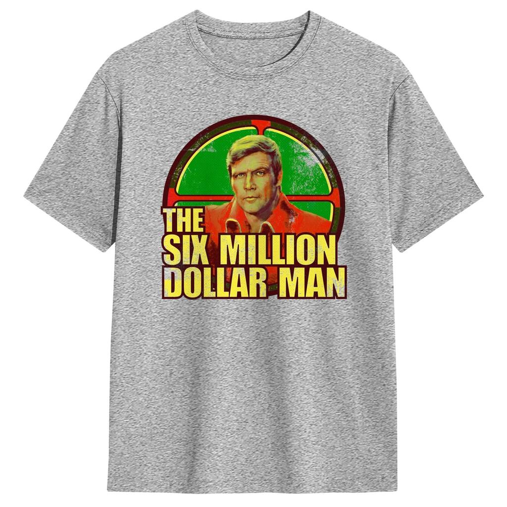 T-shirt TV Unisex Sei Milioni di Dollari T-shirt Estive in Puro Cotone per Unisex Hip Hop T-shirt Stampata Manica Corta Abbigliamento Streetwear