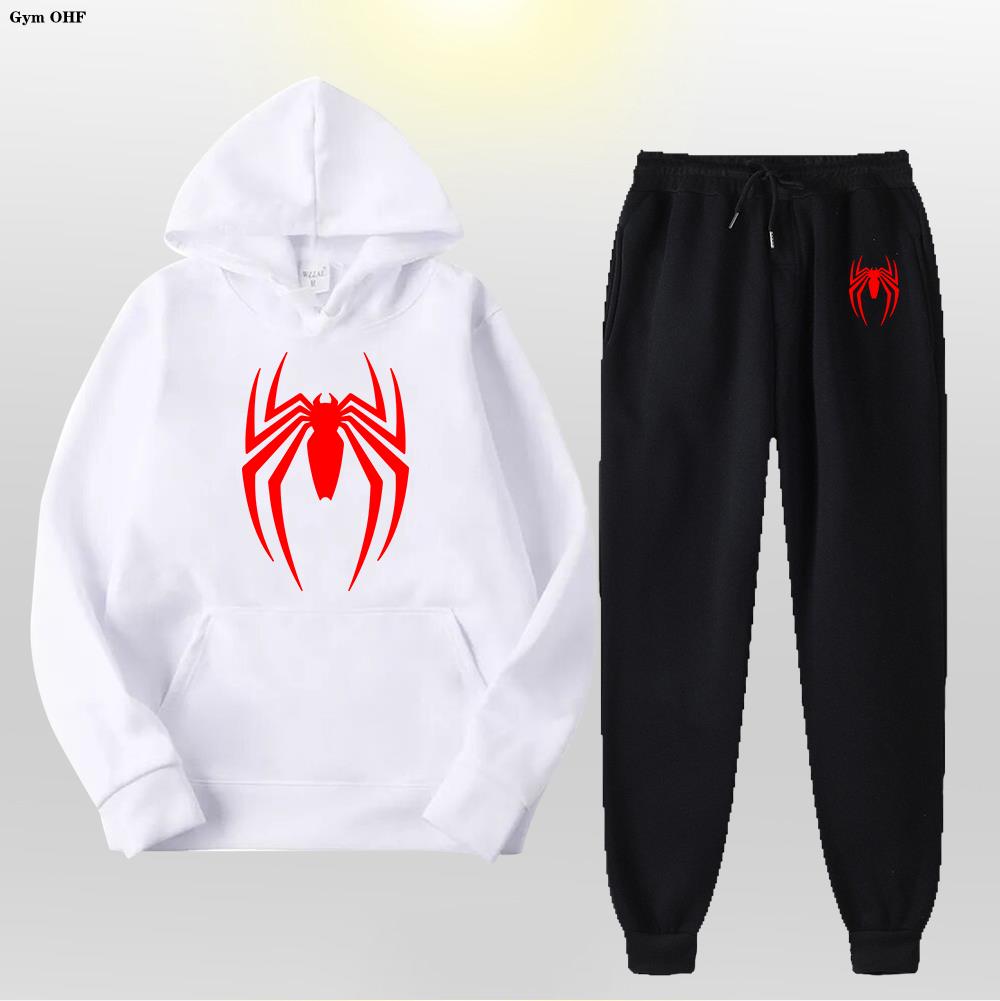 Women Men's Tracksuit Spider 2 Pieces Set Sweatshirt + Sweatpants Sportswear Hoody Casual Streetwear Men Clothing Hoodies Suit
