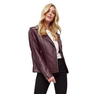 Dorothy Perkins Damen/Damen Kunstleder hohe Bikerjacke