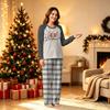 Christmas Print Family Matching Long Sleeve Pajama Set with Pants for Parents and Kids
