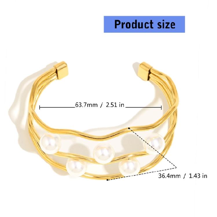 Multitier Imitation Pearls Chain Bracelet Fashion Forward Jewelry Piece Stainless Steel Adjustable Closure For Daily Use