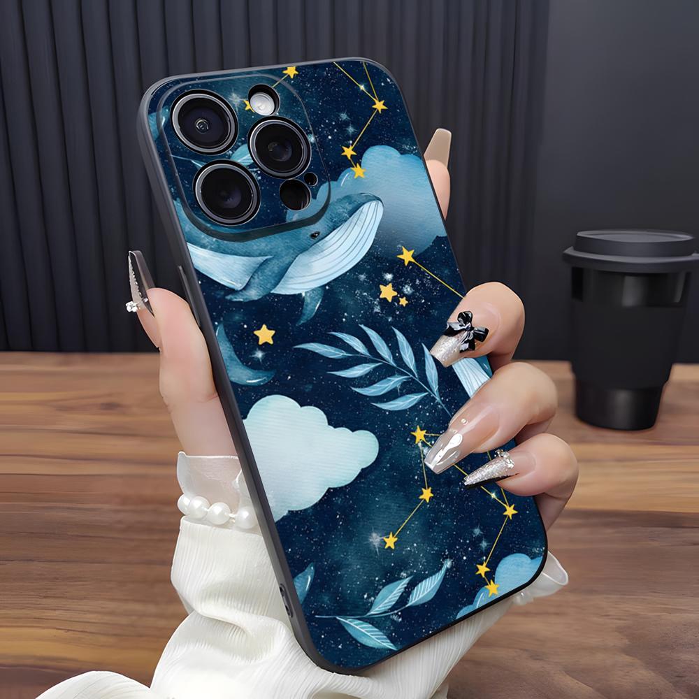 Ocean Animal Whale Phone Case For IPhone 17 Pro Max 15 Pro 16 14 Plus 12 13 Mini 11 Pro Shockproof Soft Cover