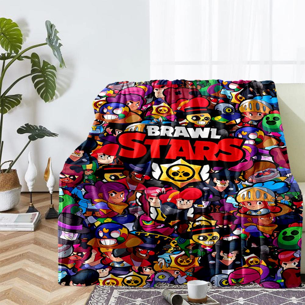 Brawl Stars Theme Printed Blanket - Perfect for Couch, Bed, Travel & Outdoor Use | Machine Washable, Cozy & Durable.