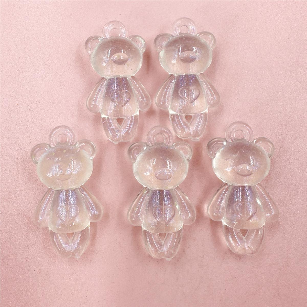 

5 шт. 21*39,5 мм модные акриловые стоящие бусины в виде медведя кулон DIY материал ручной работы для производства ювелирных изделий белый