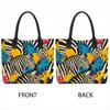  Tropical Zebra Print Tote Bag Stylish Daily Carry Handbag