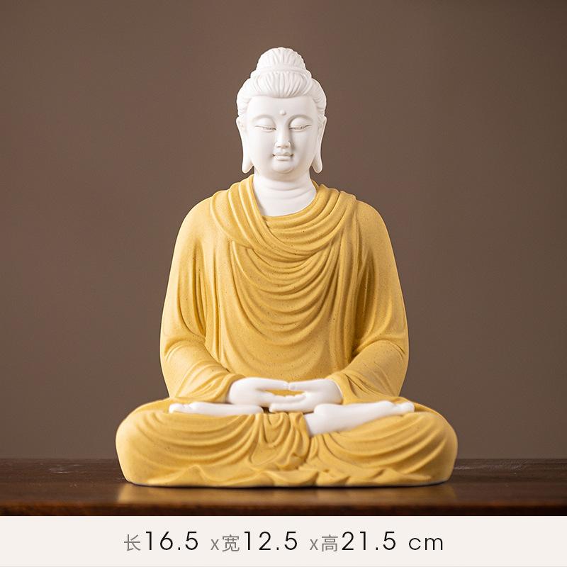 The Buddha statue of Sakyamuni and the Great Sun Buddha for home living room worship, office decoration, craft gifts and ornamen