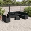 Vidaxl 10-Cz. Garten-Sitzgruppe, Kissen Schwarzer Rattan Pe