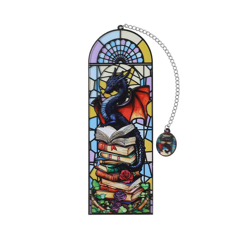 Marcador de Livro Dragão Vitral Vintage Fantasia Papelaria Material Escolar Leitura Amantes de Livros Presentes para Professores Acessórios para Livros