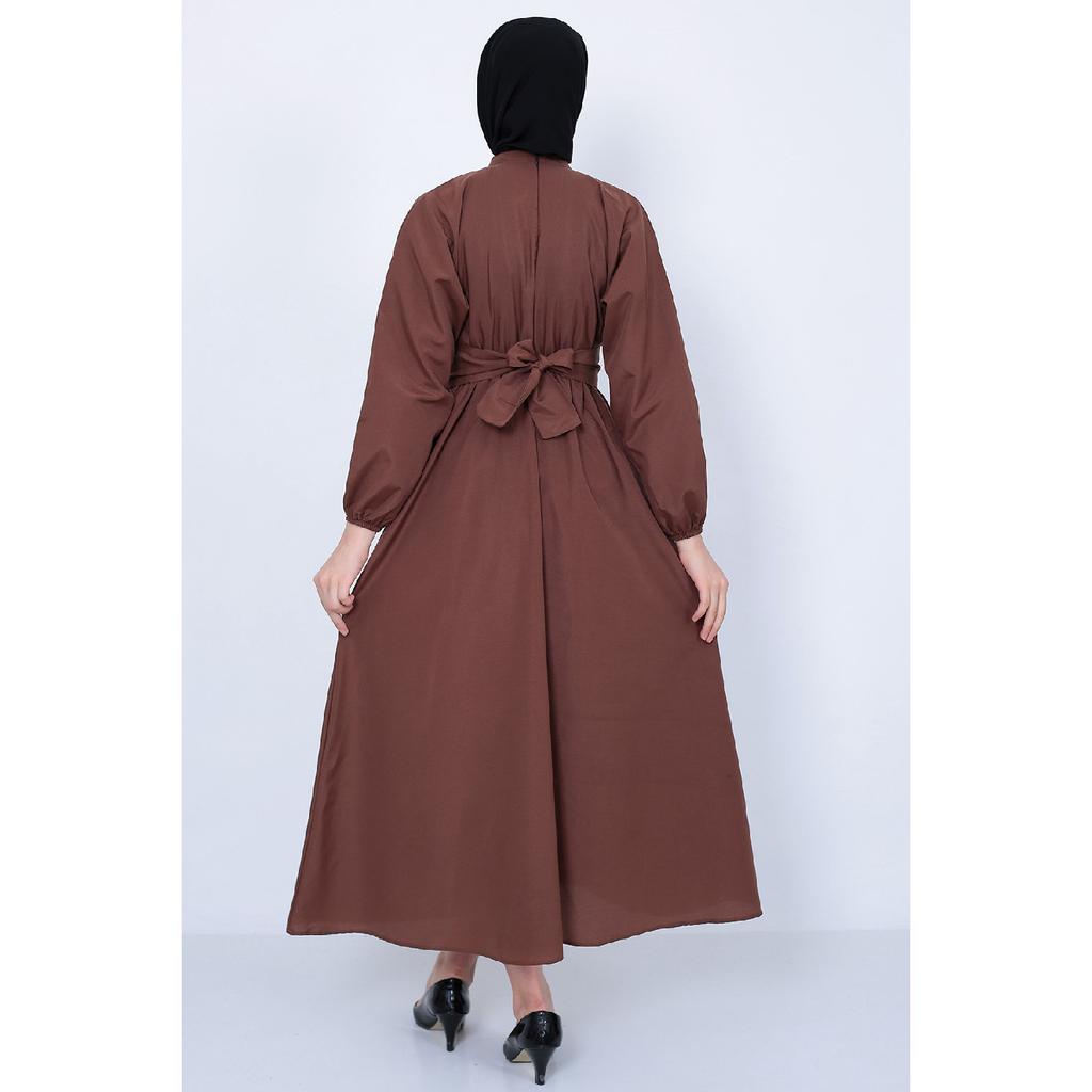 Rochie Neagra Hijab De Sezon Cu Talie Si Curea Elastica