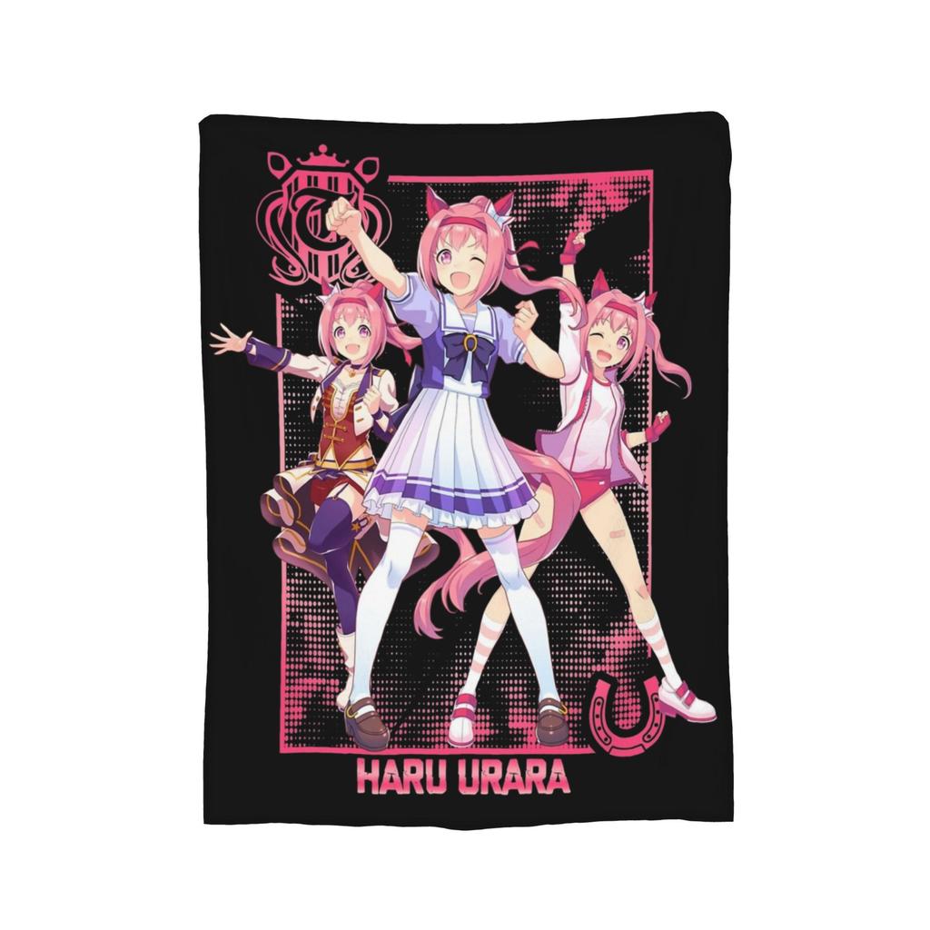 Uma Musume Pretty Derby Blanket Fleece All Season  Portable Lightweight Thin Throw Blankets for Sofa Bedroom Bedspreads