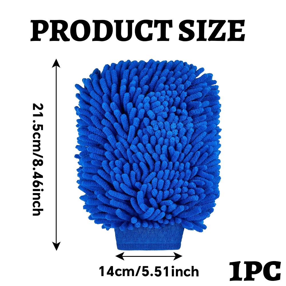 

Car Wash Gloves, Ultra-fine Fiber Thick Double-sided Chenille Car Wash Gloves, Sponge, Scratch Free Cleaning Tool