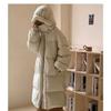 Women's Long Down Jacket: 2025 Thickened White Duck Down Winter Coat, Korean Style, Loose Fit, Spandex Blend, Unisex.