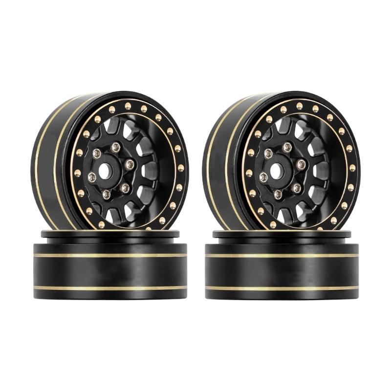 12-Spoke Wheels Brass Beadlock Rims Deadbolt- RC Crawler RC Car Upgrade Parts for 1/18 TRX4M 1/24 SCX24 Beadlock Wheel