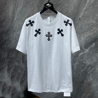 8552 CHROME HEARTS Lato 2026 Nowość Wysokiej Jakości Bawełna Okrągły Dekolt Luźny Duży Rozmiar Męski i Damski T-shirt Koszulka dla Pary