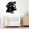 Silhouette Métallique Jésus Art Mural Décoration Chrétienne Religieuse avec Couronne d'Épines Croix Minimaliste Suspendue pour Salon Chambre à Coucher