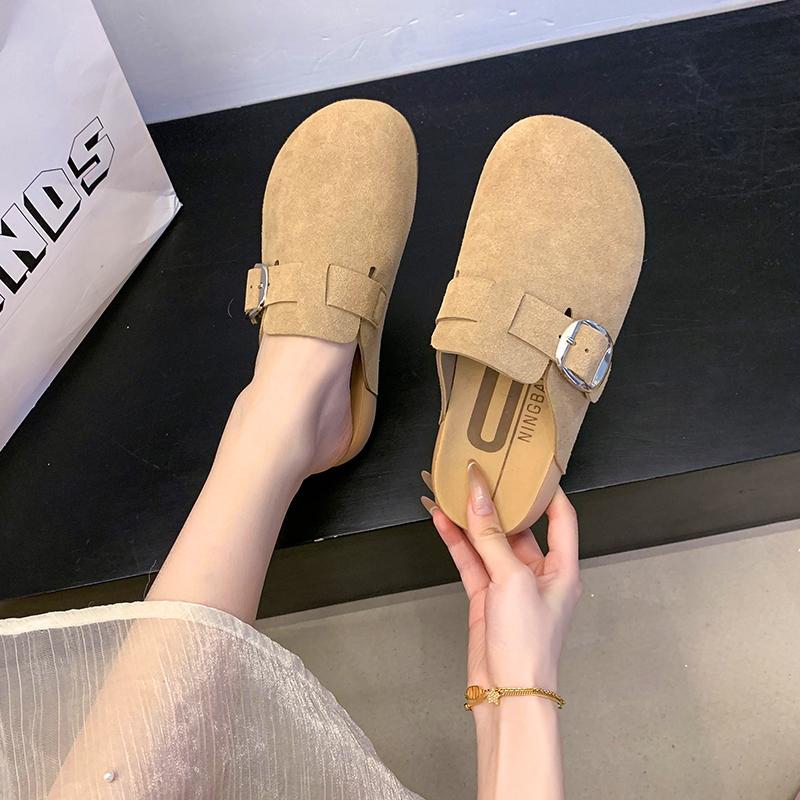 Fashion Classic Fashion Women's Suede Mules Slippers Men Clogs Cork Insole Sandals with Arch Support Outdoor Beach Slides Home Shoes