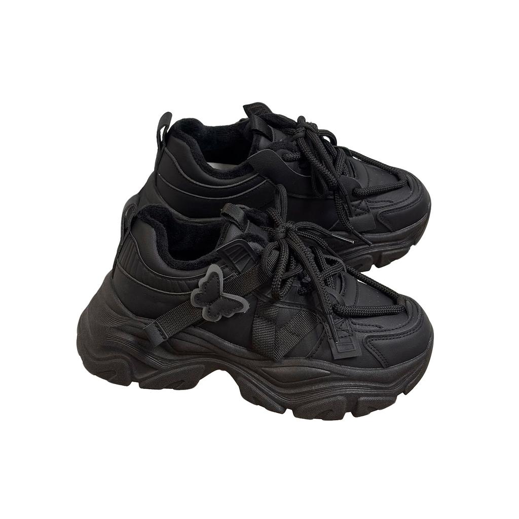 Grube buty typu "dad shoes" z polaru 22 zima nowe gruba podeszwa podwyższające dwa bawełniane buty studenckie buty sportowe