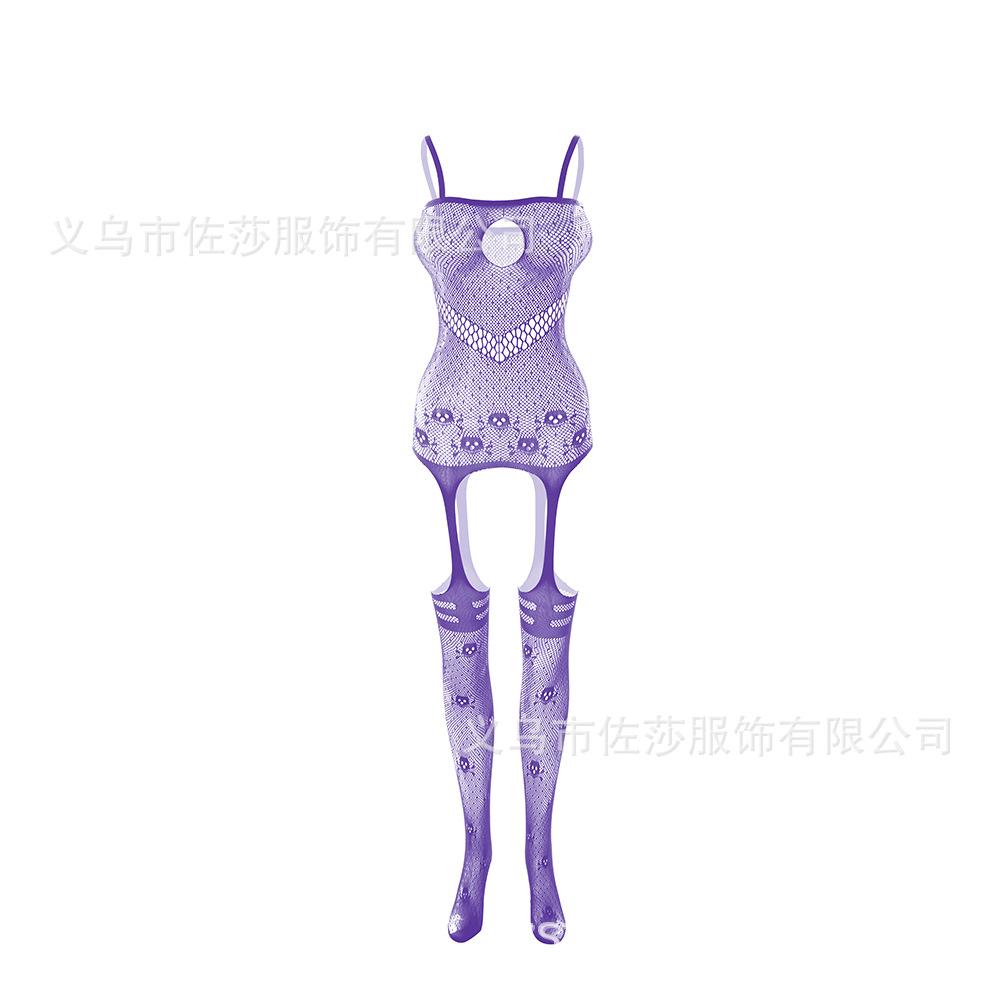 Sex Underwear Uniform Jacquard Onesie Lace-up Crotch Tights Stockings