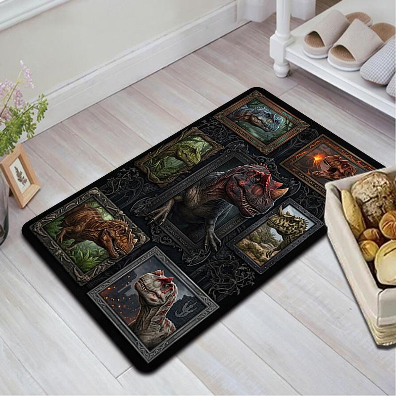 Dinosaur Portraits Pattern Rug Floor Mat for Living Room or Bedroom Soft and Comfortable Carpet a Gift for Birthday and Holiday.