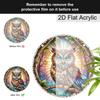 Acrylic Mystical Forest Owl Stained Glass Style Suncatcher, 2D Flat Acrylic Window Hanging Ornament for Fantasy & Nature Lover Gifts