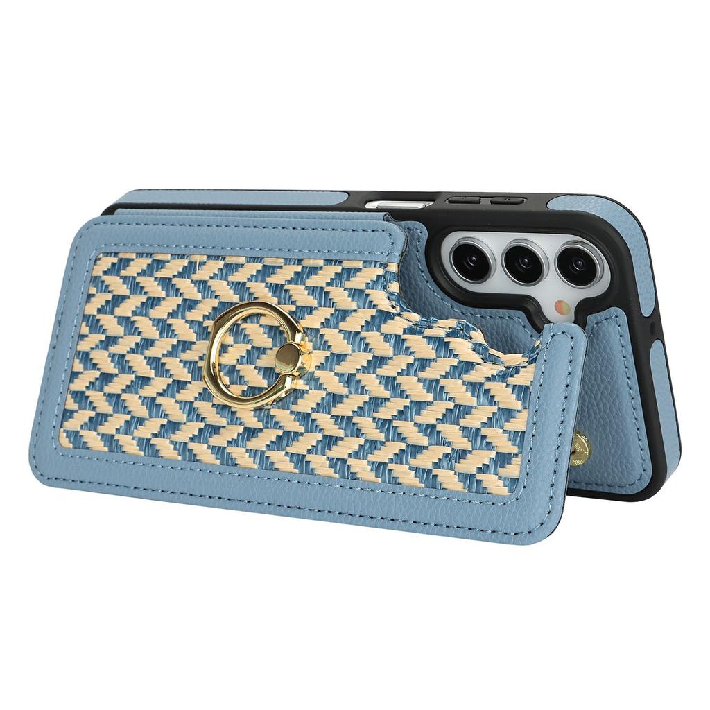 For Samsung Galaxy A15 5G/4G Case with Card Holder,Kickstand,RFID Blocking PU+TPU Phone Back Cover