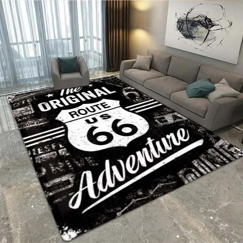 Historic Route 66 Mother Road Mãe Estrada Area Rug Carpet Rug for Home Living Room Bedroom Sofa Doormat Decor Non-slip Floor Mat