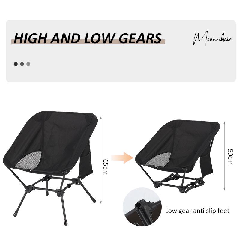 Portable Multi-functional Outdoor Folding Chair: Beach, Fishing, Camping, Moon Stool with Iron Frame