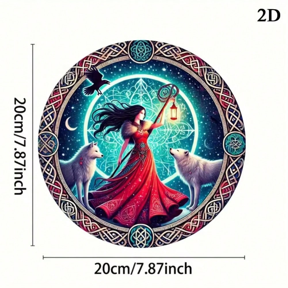 Celtic Goddess Morrigan Metal Wall Art Plaque Decor for Home Bar Cafe Halloween 20x20