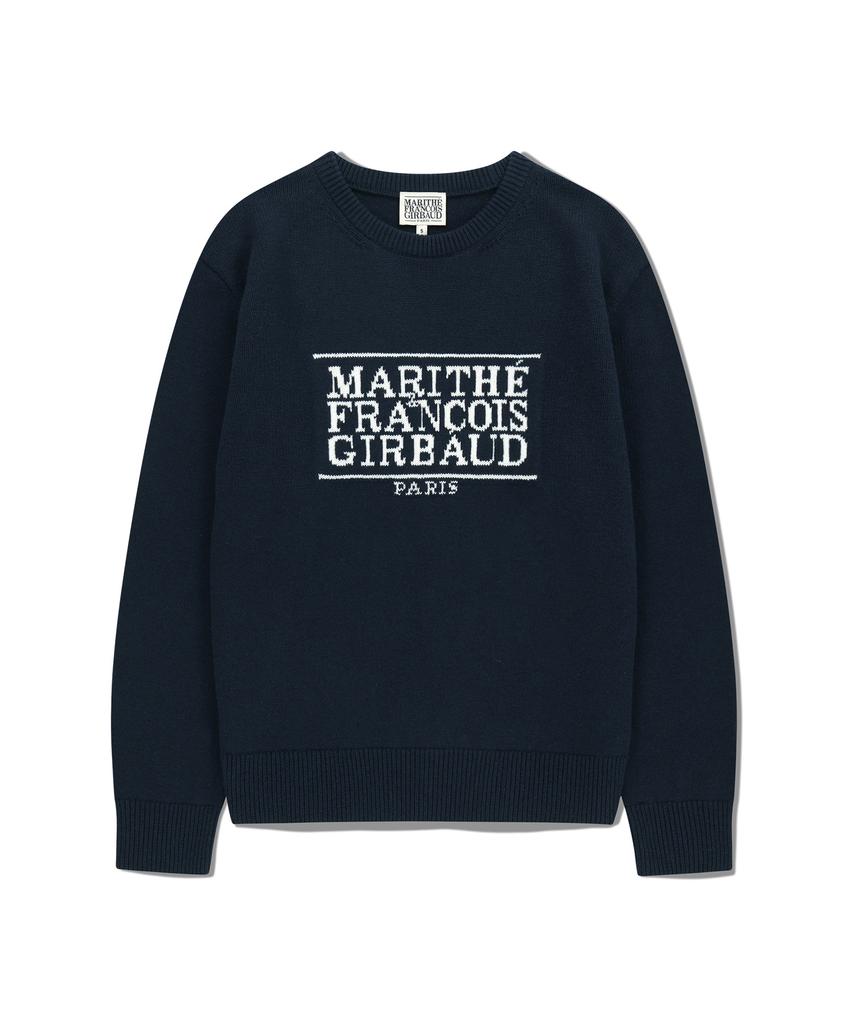 Malittepeulangsowajeobeo Classic Logo Knit Pullover Navy