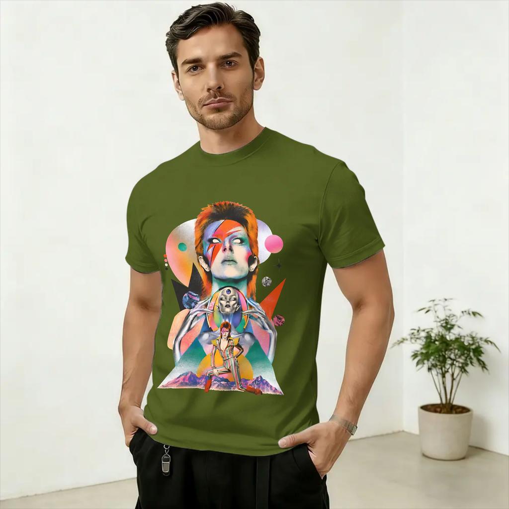 DDavids Bowieee Aliens Cat Phrase Unisex T Shirts Vintage Tee Shirt Short Sleeve Round Collar TShirt Cotton Classic Tops