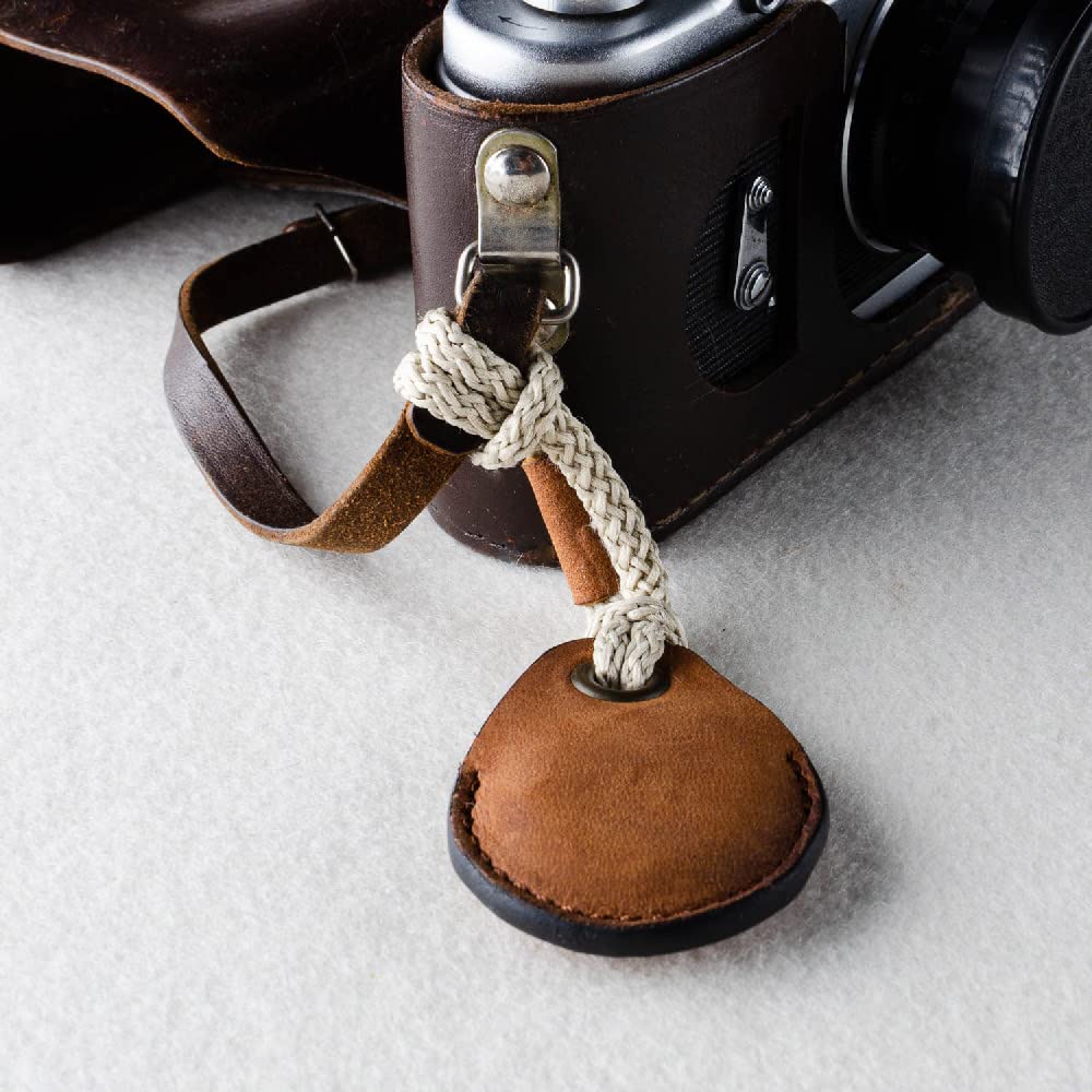 Crazy Horse Craft Brand AirTag Case Genuine Leather Cover Protective AirTag Classic Brown AT-CB