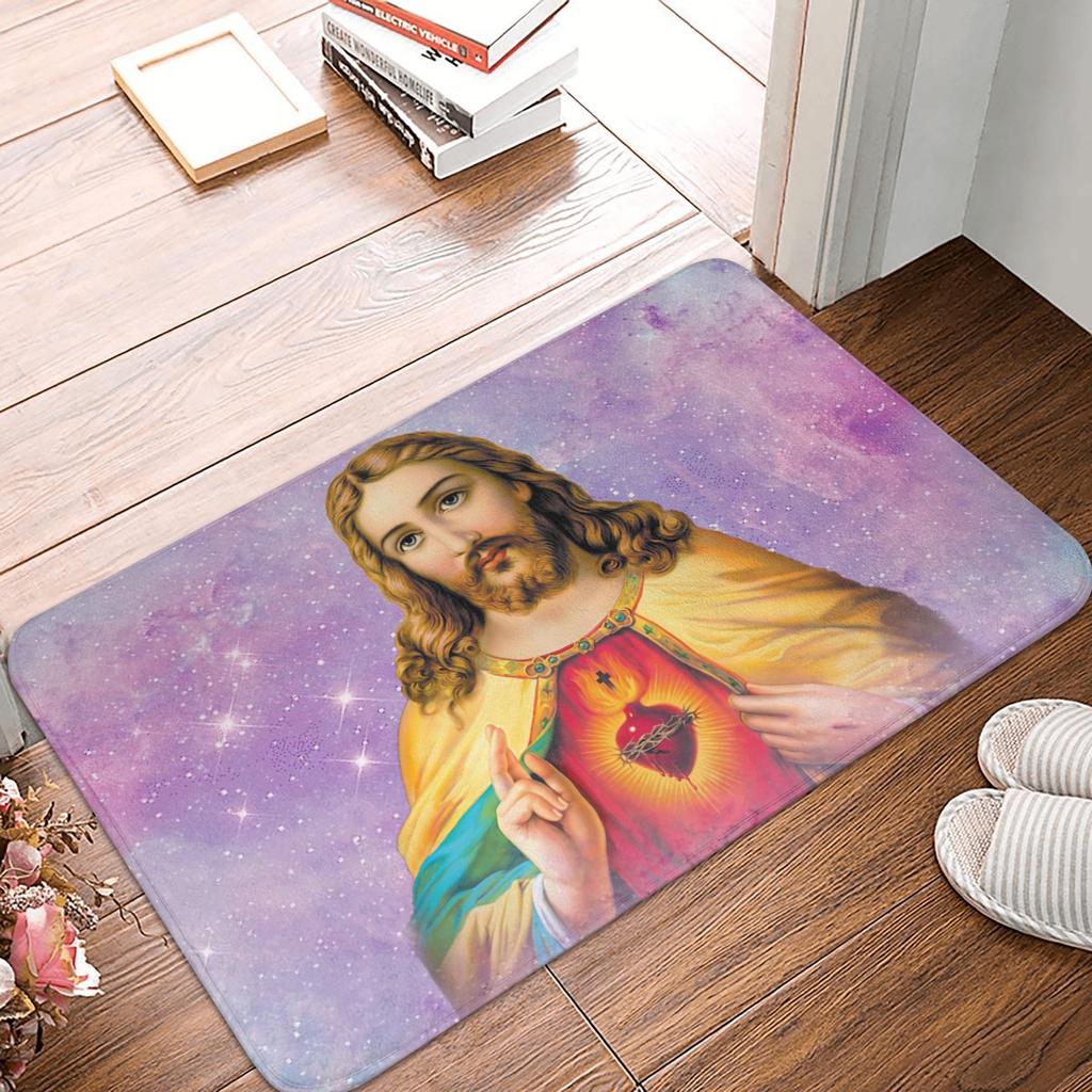 Gesù mi ha Salvato la Vita Tappetini per Pavimento Porta Bagno Cucina Antiscivolo Esterno Tappetino Fede Cristiana Ingresso Soggiorno Tappeto Tappeto
