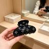 Hair Claw No Slipping Strong Grip Medium Size Back Head Hair Clip Rhinestone Imitation Pearl Flower Pattern Shark Hair Claw