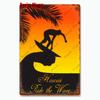 Vintage Beach Time Metal Sign Summer Party Place Plates Relax Surfing Metal Wall Sign Pub Shed Sign Happy Place Decor WY