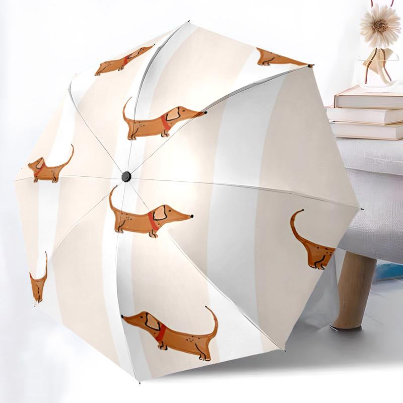 1pc Dachshund Pattern Automatic Open/Close Umbrella with One Touch Button,, Windproof Design   Lightweight Portable Umbrella for Women & Men6103